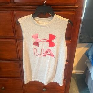 Under Armour Kids Tank Top in Gray and Red